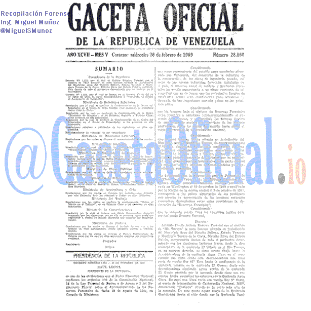 Gaceta Oficial 28860 del 26 Febrero 1969