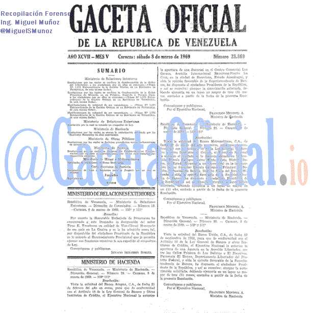 Gaceta Oficial 28869 del 8 Marzo 1969