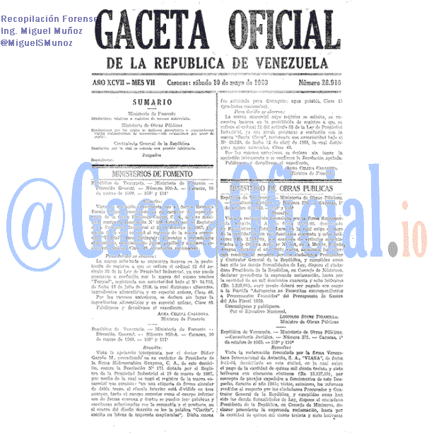 Gaceta Oficial 28916 del 10 Mayo 1969