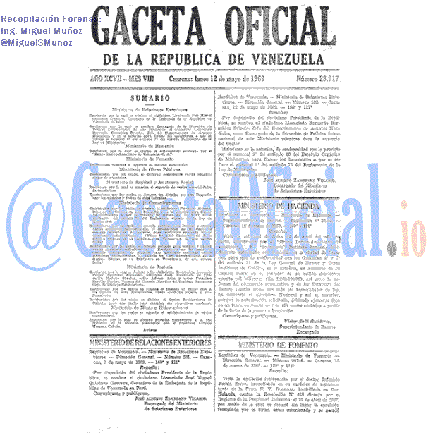 Gaceta Oficial 28917 del 12 Mayo 1969