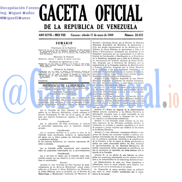 Gaceta Oficial 28922 del 17 Mayo 1969