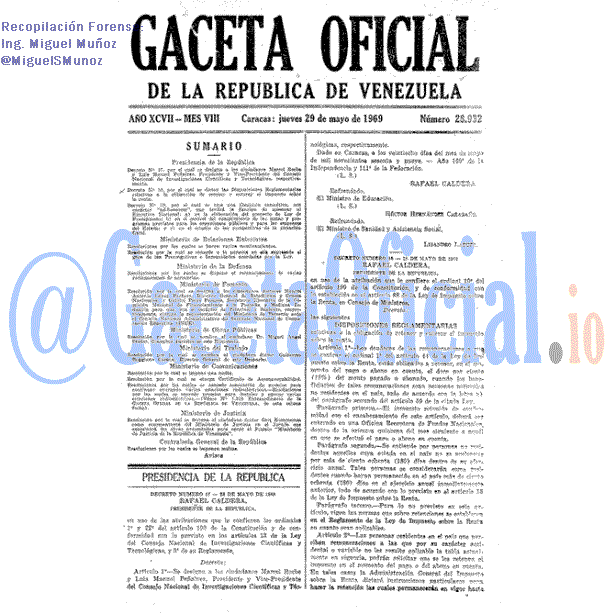 Gaceta Oficial 28932 del 29 Mayo 1969