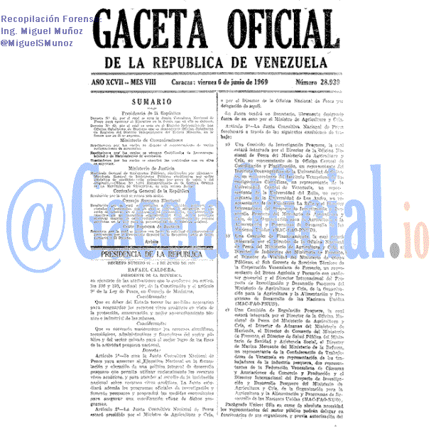 Gaceta Oficial 28939 del 6 Junio 1969