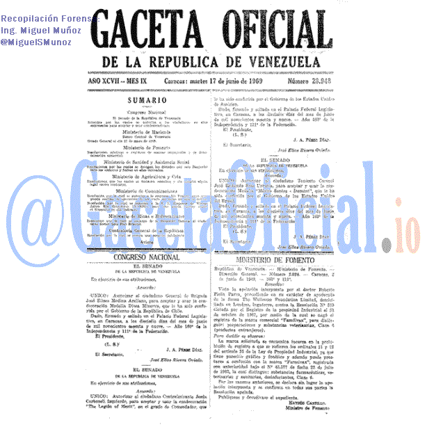 Gaceta Oficial 28948 del 17 Junio 1969