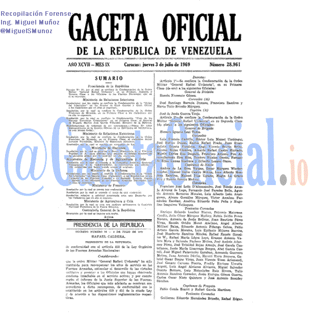 Gaceta Oficial 28961 del 3 Julio 1969