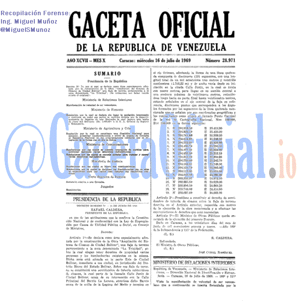 Gaceta Oficial 28971 del 16 Julio 1969