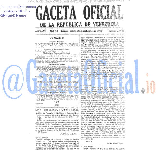 Gaceta Oficial 29023 del 16 Septiembre 1969