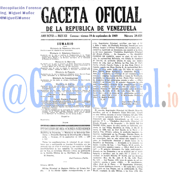 Gaceta Oficial 29026 del 19 Septiembre 1969