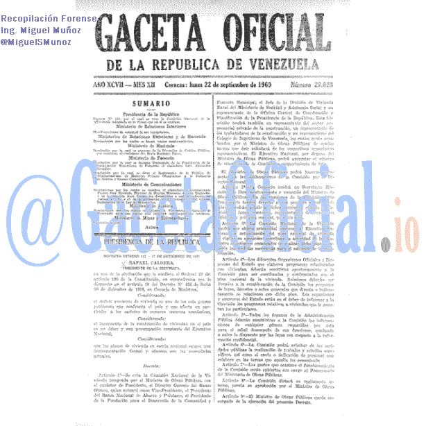 Gaceta Oficial 29028 del 22 Septiembre 1969