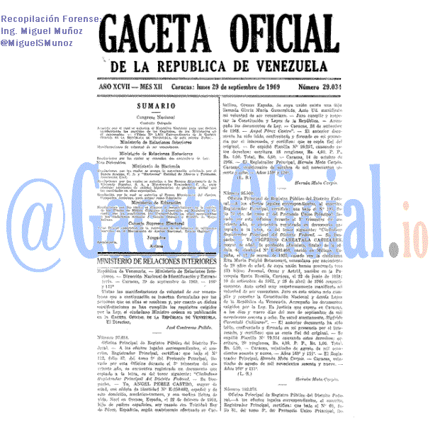 Gaceta Oficial 29034 del 29 Septiembre 1969
