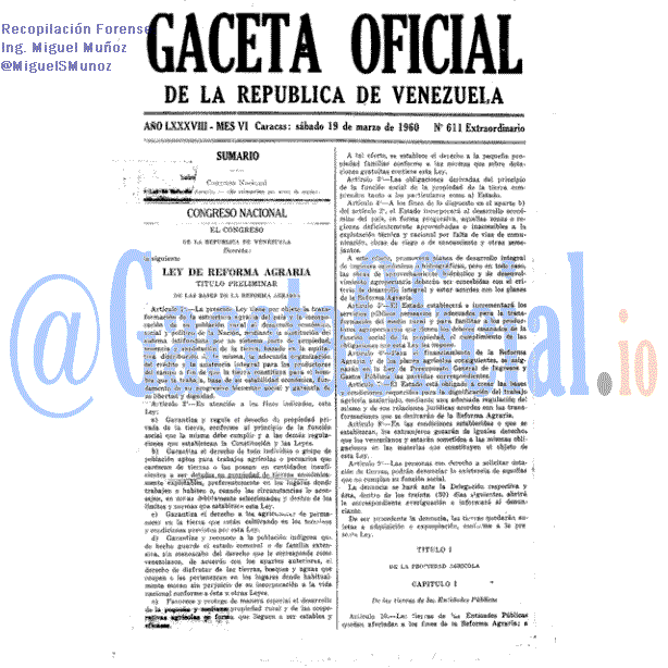 Gaceta Oficial 611 del 19 Marzo 1960