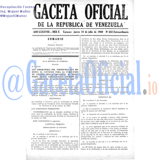 Gaceta Oficial 632 del 14 Julio 1960