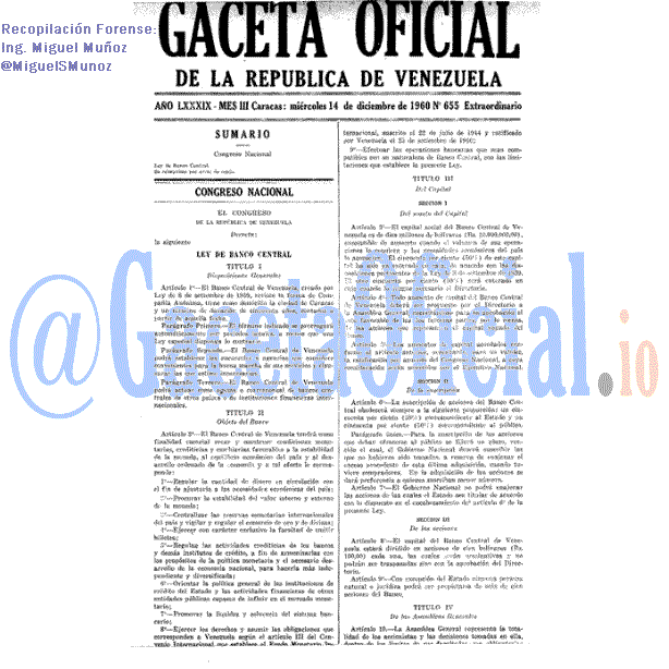 Gaceta Oficial 655 del 14 Diciembre 1960