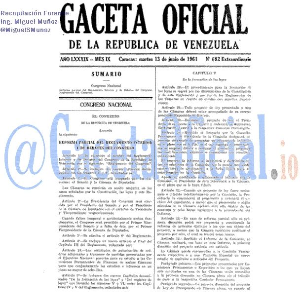 Gaceta Oficial 692 del 13 Junio 1961