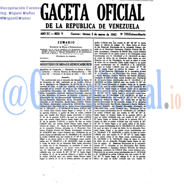 Gaceta Oficial 755 del 2 Marzo 1962