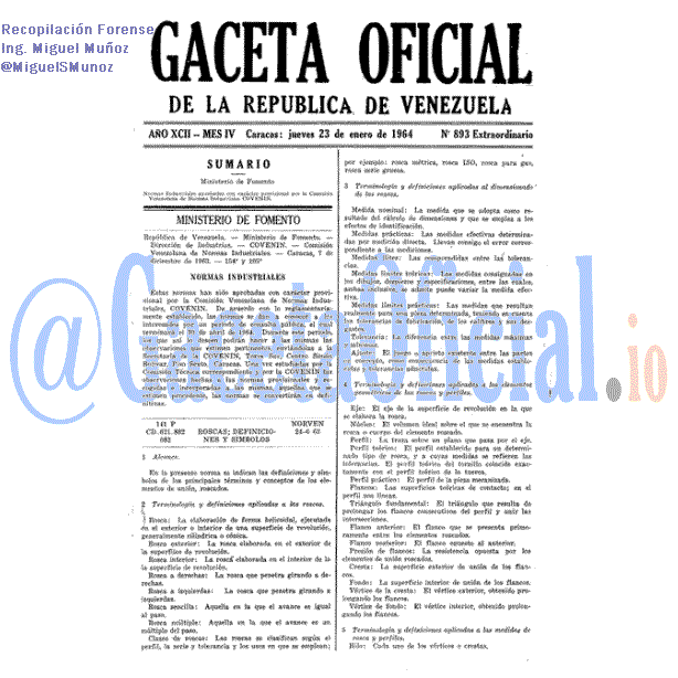 Gaceta Oficial 893 del 23 Enero 1964