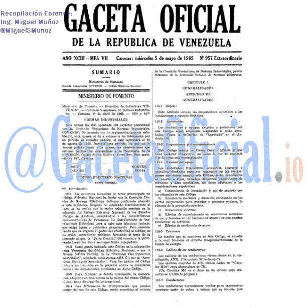 Gaceta Oficial 957 del 5 Mayo 1965