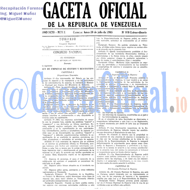 Gaceta Oficial 970 del 26 Julio 1965