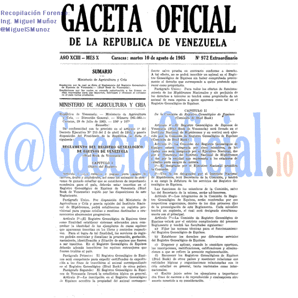 Gaceta Oficial 972 del 10 Agosto 1965