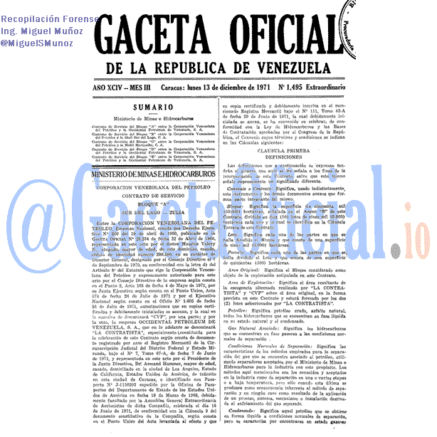 Gaceta Oficial 1495 del 13 Diciembre 1971