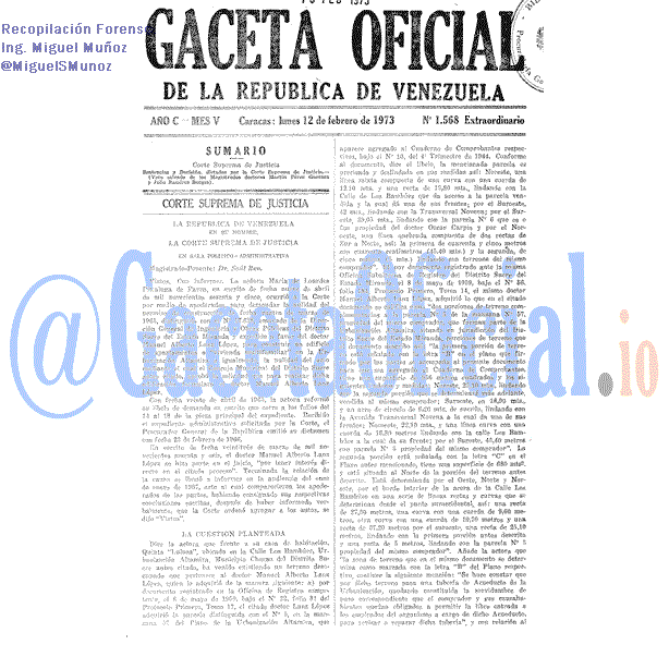 Gaceta Oficial 1568 del 12 Febrero 1973