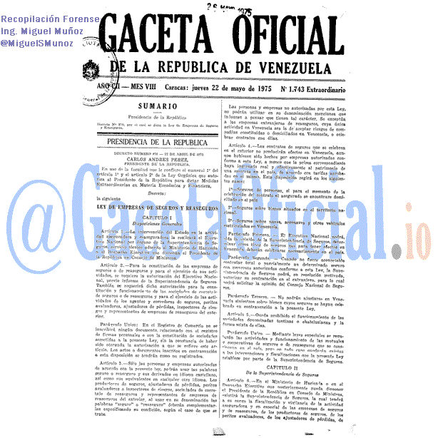 Gaceta Oficial 1743 del 22 Mayo 1975