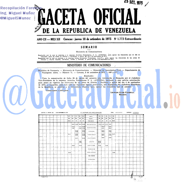 Gaceta Oficial 1773 del 18 Septiembre 1975