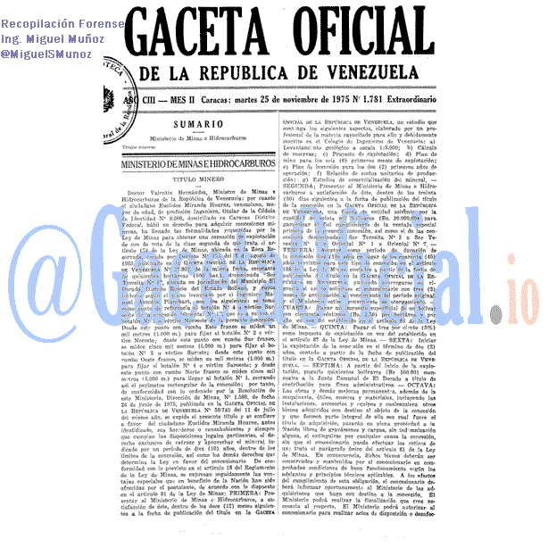 Gaceta Oficial 1781 del 25 Noviembre 1975