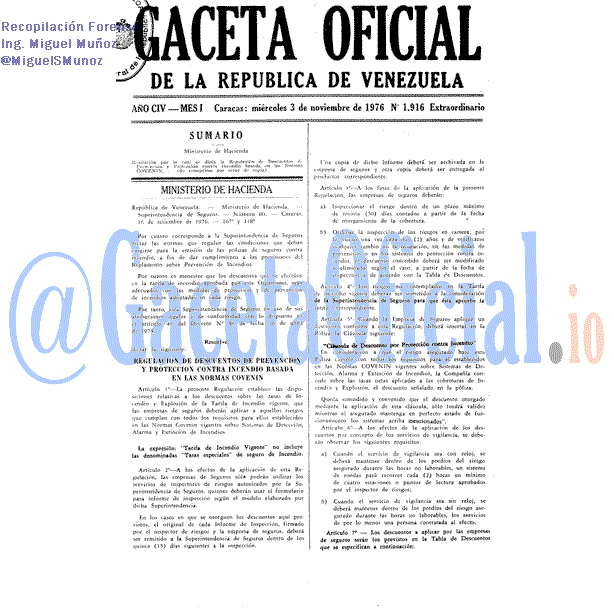 Gaceta Oficial 1916 del 3 Noviembre 1976