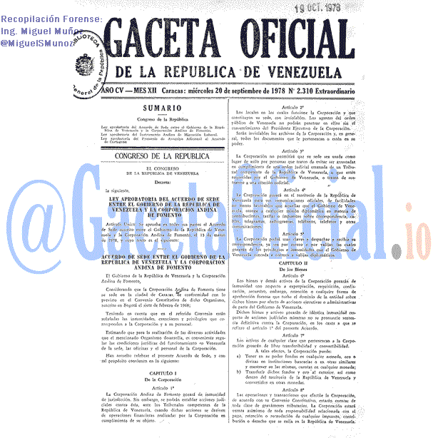 Gaceta Oficial 2310 del 20 Septiembre 1978