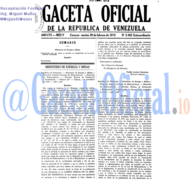 Gaceta Oficial 2402 del 20 Febrero 1979