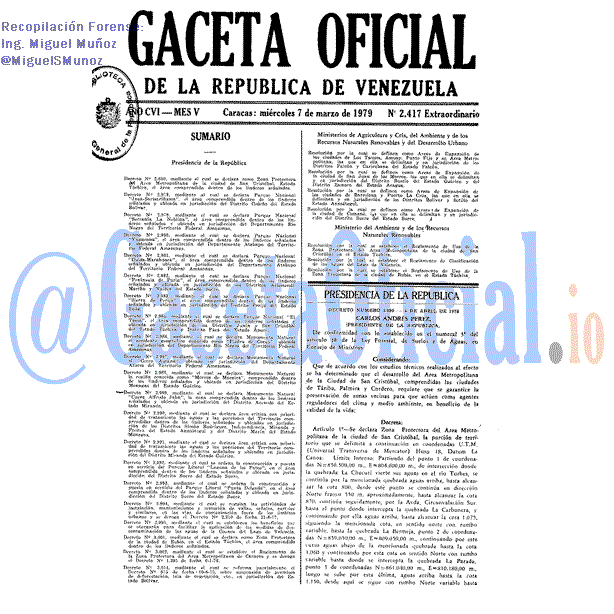 Gaceta Oficial 2417 del 7 Marzo 1979