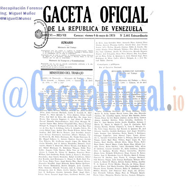 Gaceta Oficial 2461 del 4 Mayo 1979