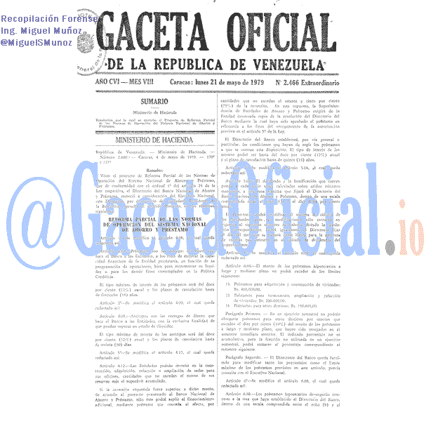 Gaceta Oficial 2466 del 21 Mayo 1979