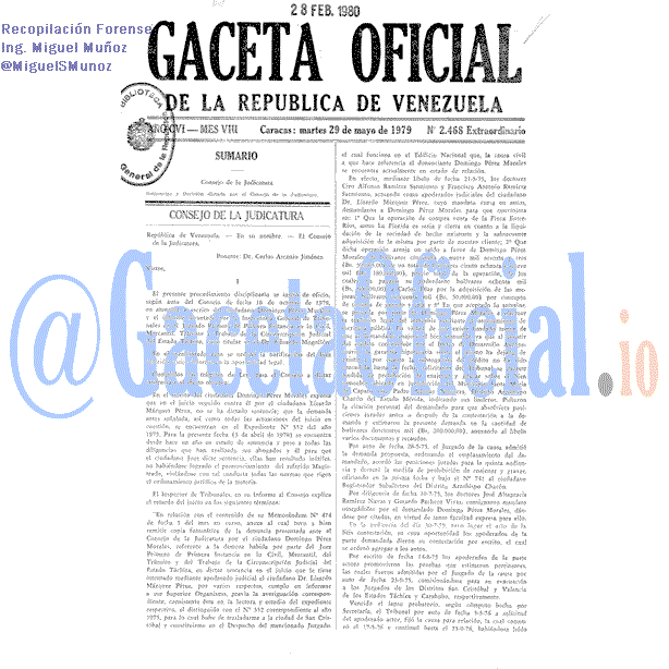 Gaceta Oficial 2468 del 29 Mayo 1979