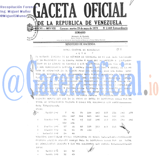 Gaceta Oficial 2469 del 29 Mayo 1979