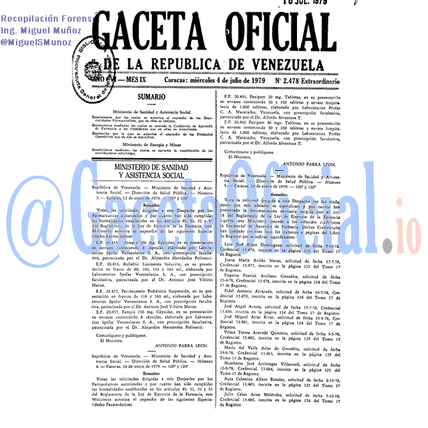 Gaceta Oficial 2478 del 4 Julio 1979