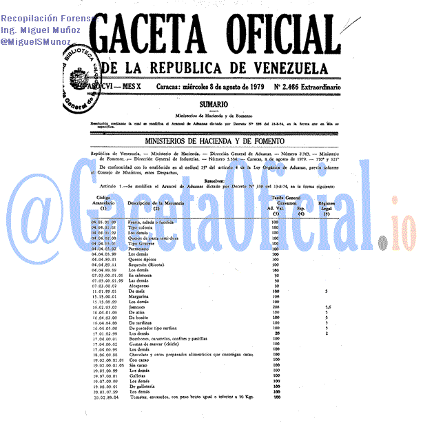Gaceta Oficial 2486 del 8 Agosto 1979