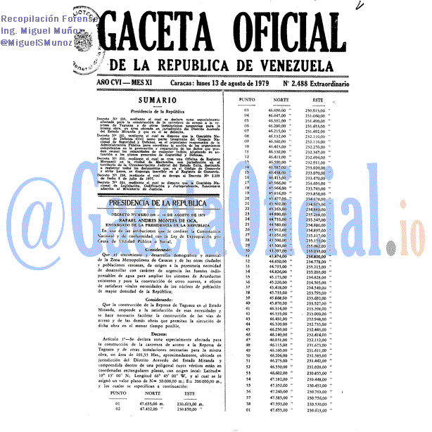 Gaceta Oficial 2488 del 13 Agosto 1979
