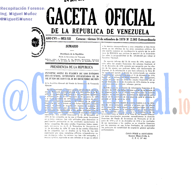 Gaceta Oficial 2503 del 14 Septiembre 1979