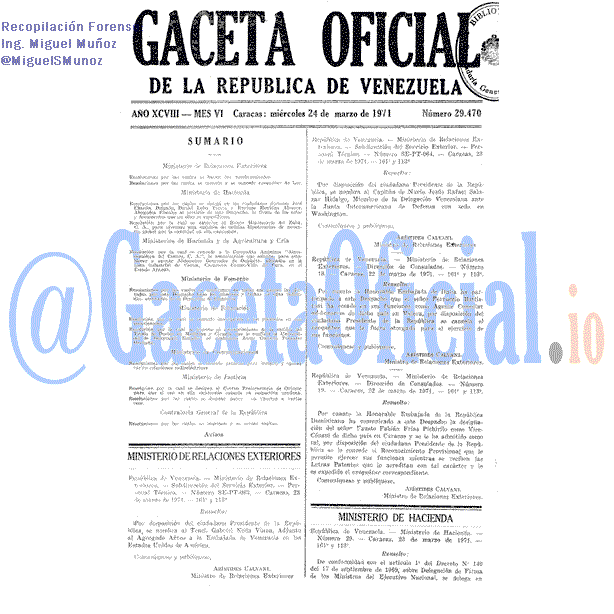 Gaceta Oficial 29470 del 24 Marzo 1971