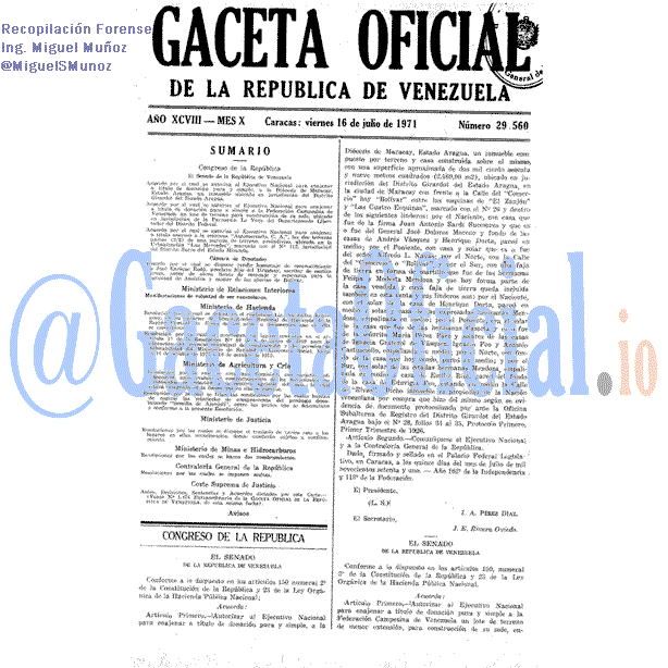 Gaceta Oficial 29560 del 16 Julio 1971