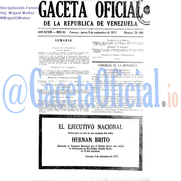 Gaceta Oficial 29606 del 9 Septiembre 1971