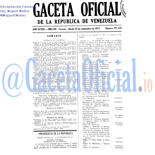 Gaceta Oficial 29620 del 25 Septiembre 1971