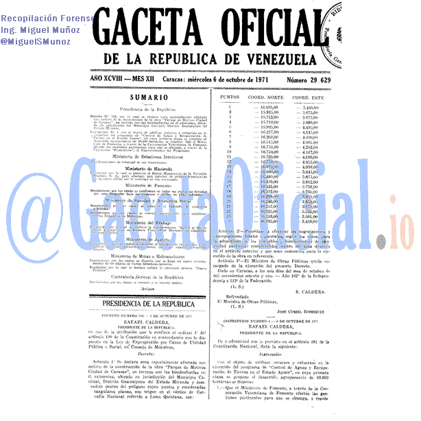 Gaceta Oficial 29629 del 6 Octubre 1971