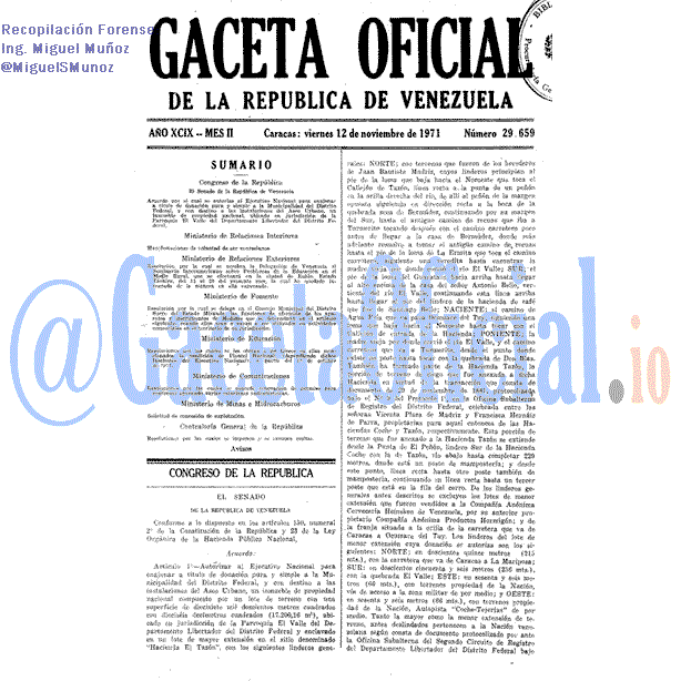 Gaceta Oficial 29659 del 12 Noviembre 1971