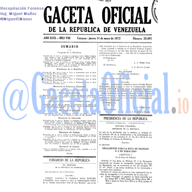 Gaceta Oficial 29801 del 11 Mayo 1972