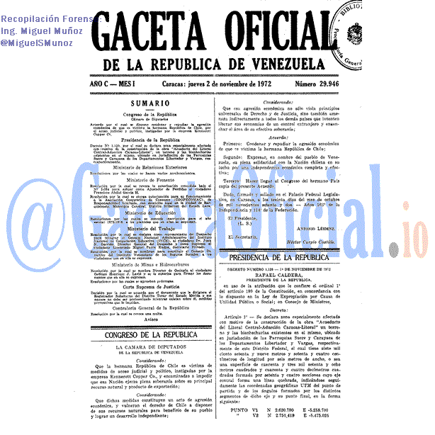 Gaceta Oficial 29946 del 2 Noviembre 1972