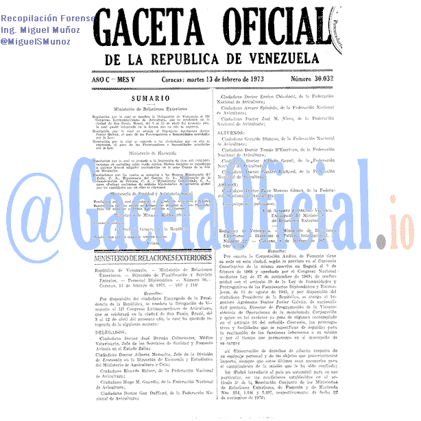 Gaceta Oficial 30032 del 13 Febrero 1973