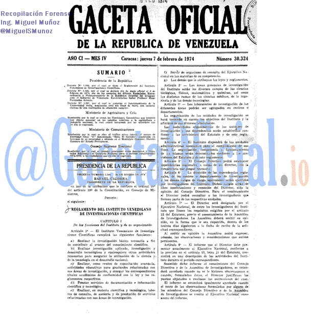 Gaceta Oficial 30324 del 7 Febrero 1974